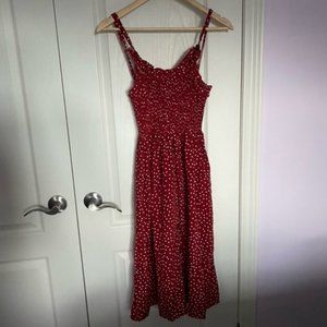 Red Dress with White Polka Dots